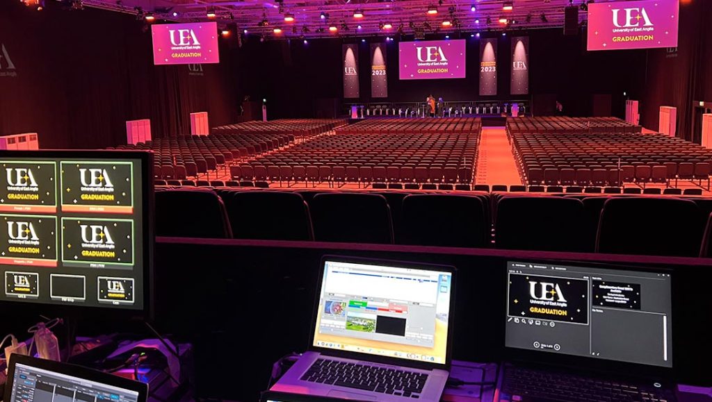 university of east anglia live event support control panel lighting and audio