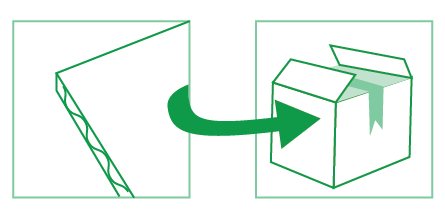 illustration showing Using recyclable Xanita board and improving storage to avoid reprints.
