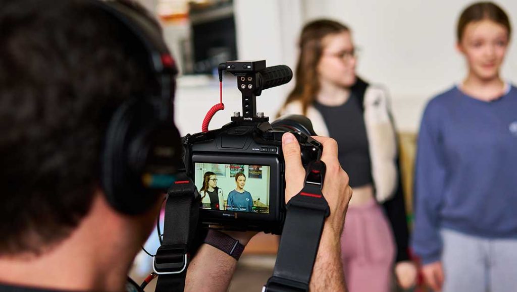 production bureau motion and production team interviewing and guiding participants for the active norfolk project