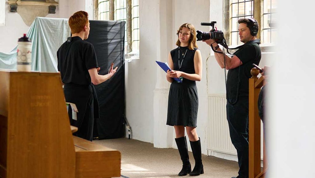 production bureau motion and production team interviewing and guiding participants for the active norfolk project