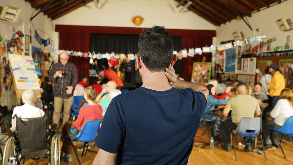 suffolk artlink staff being directed for a promotion video