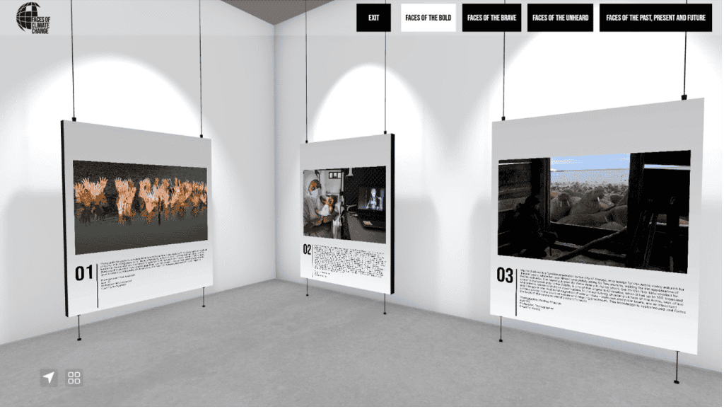 3d digital environment virtual gallery focusing on climate change production bureau case study