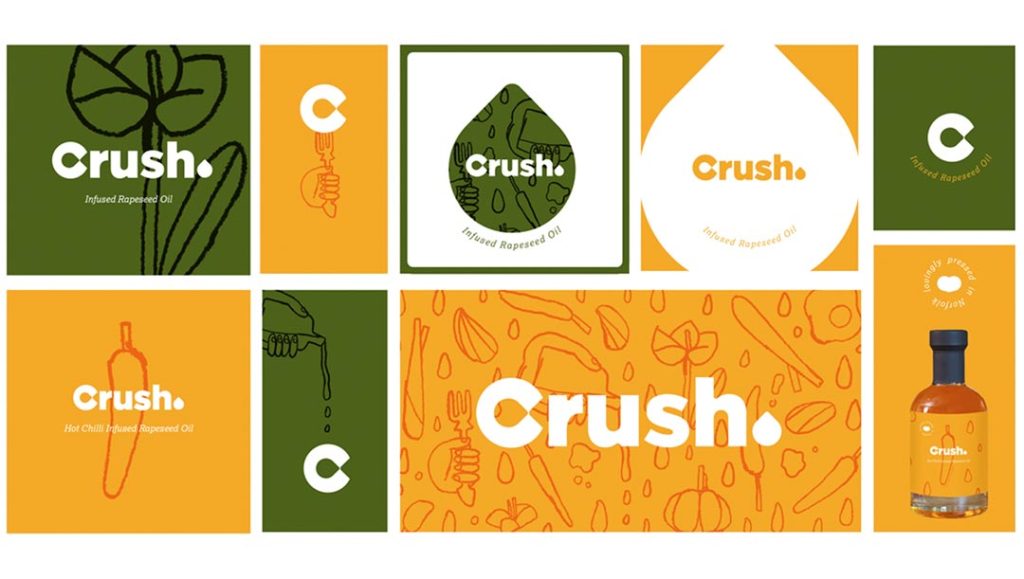 crush logo rebrand by graphics team at production bureau