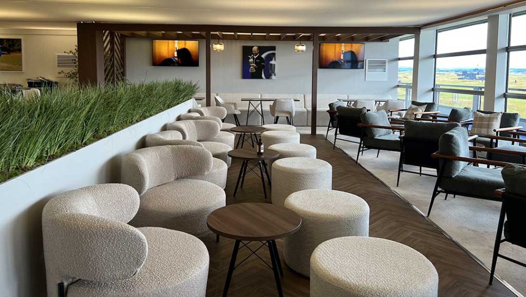 netjets private aircraft solutions lounge area designed and built by production bureaus team, using sustainable materials