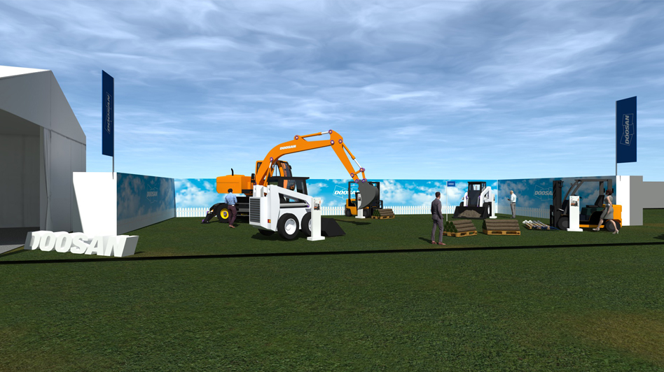 banner for doosan case study with production bureau with designing and delivering exhibition and hospitality areas