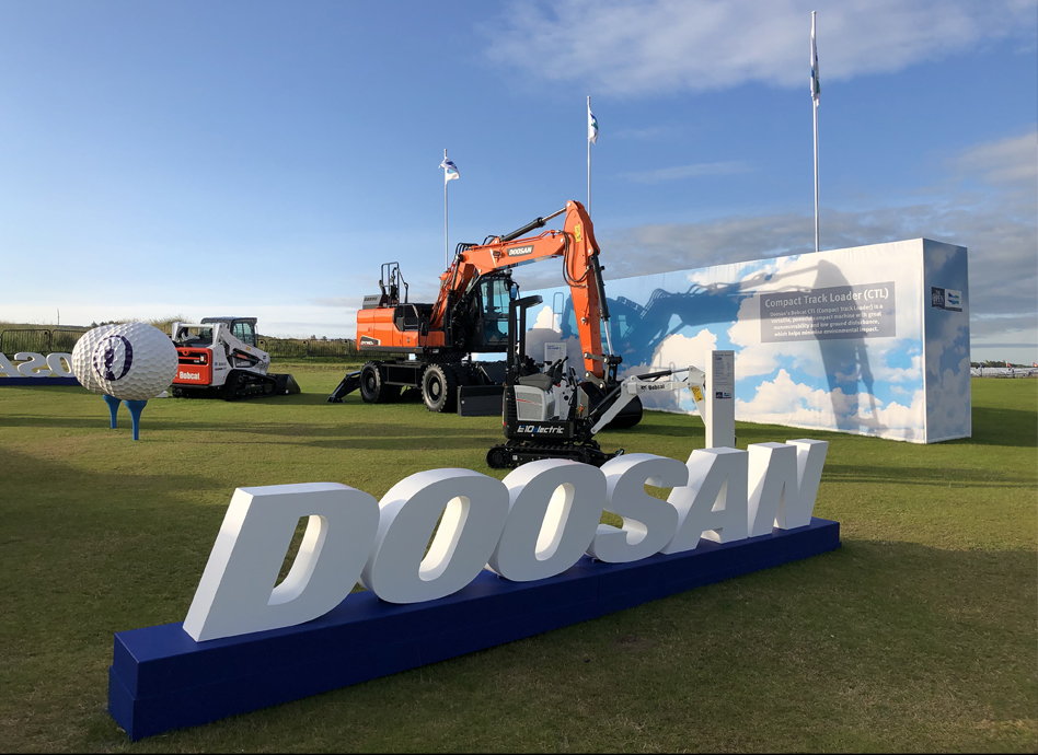 banner for doosan case study with production bureau with designing and delivering exhibition and hospitality areas