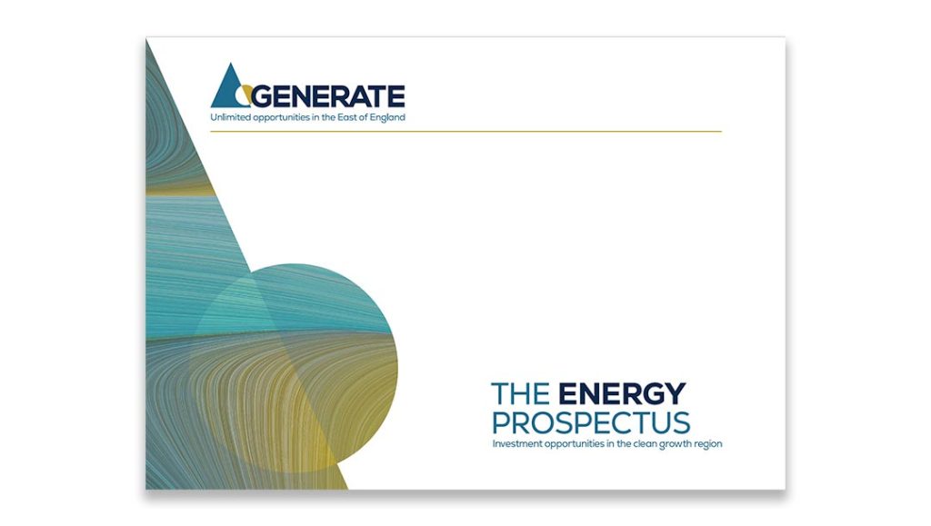 generate East of England Energy Zone rebranding by production bureau energy prospectus design