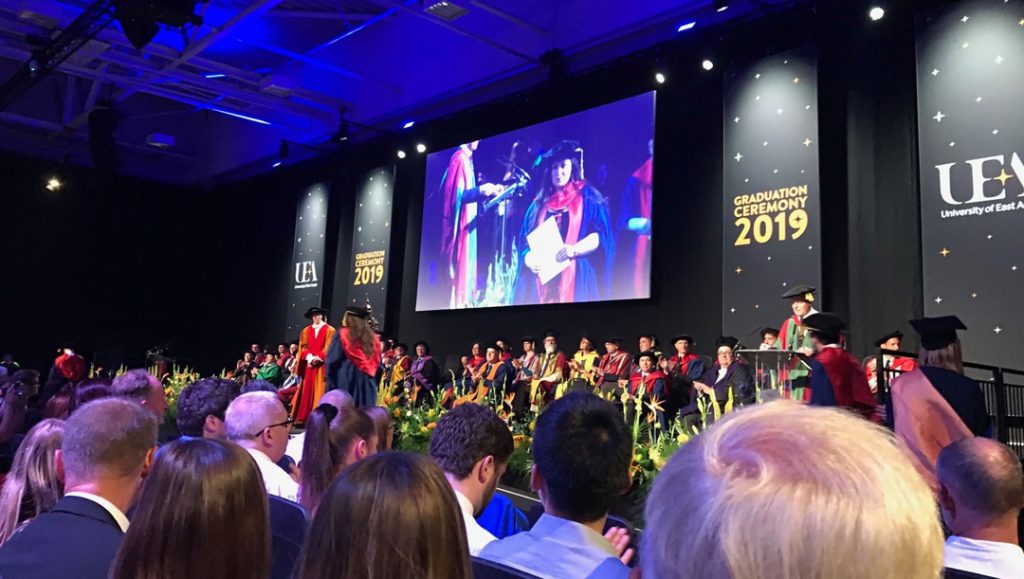 uea university of east anglia graduation ceremony set design designed by production bureau