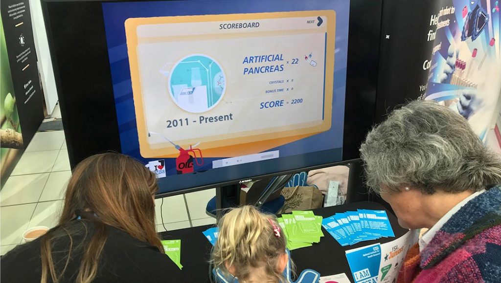 exhibition to the public nhs 2d platformer educational game built and designed by production bureau