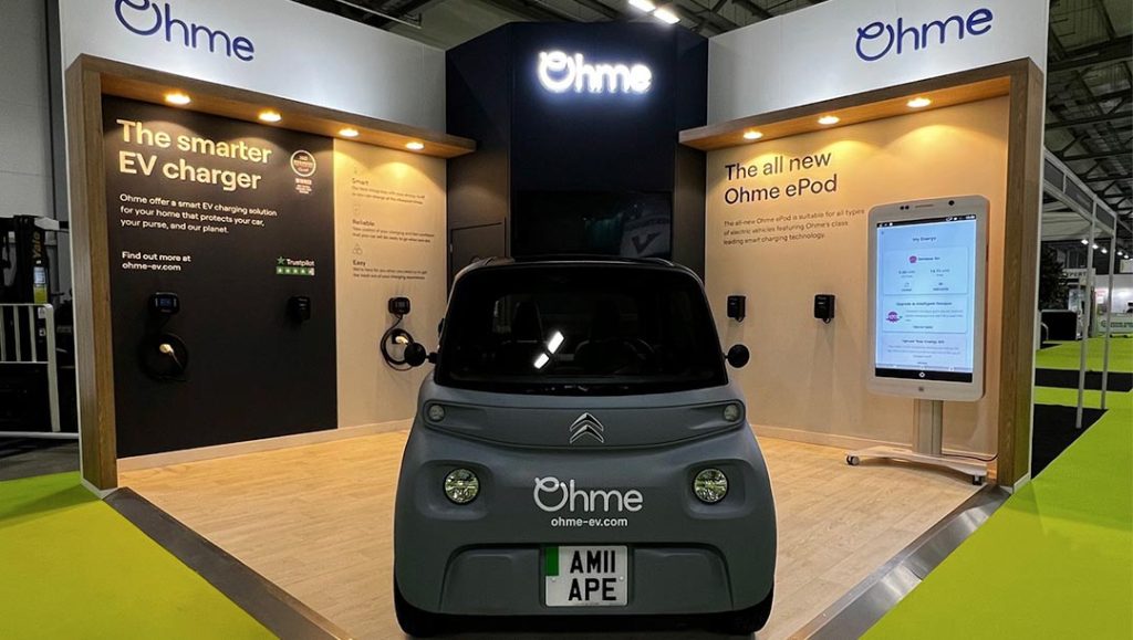 ohme electric car reached out to production bureau to design bespoke exhibition stand