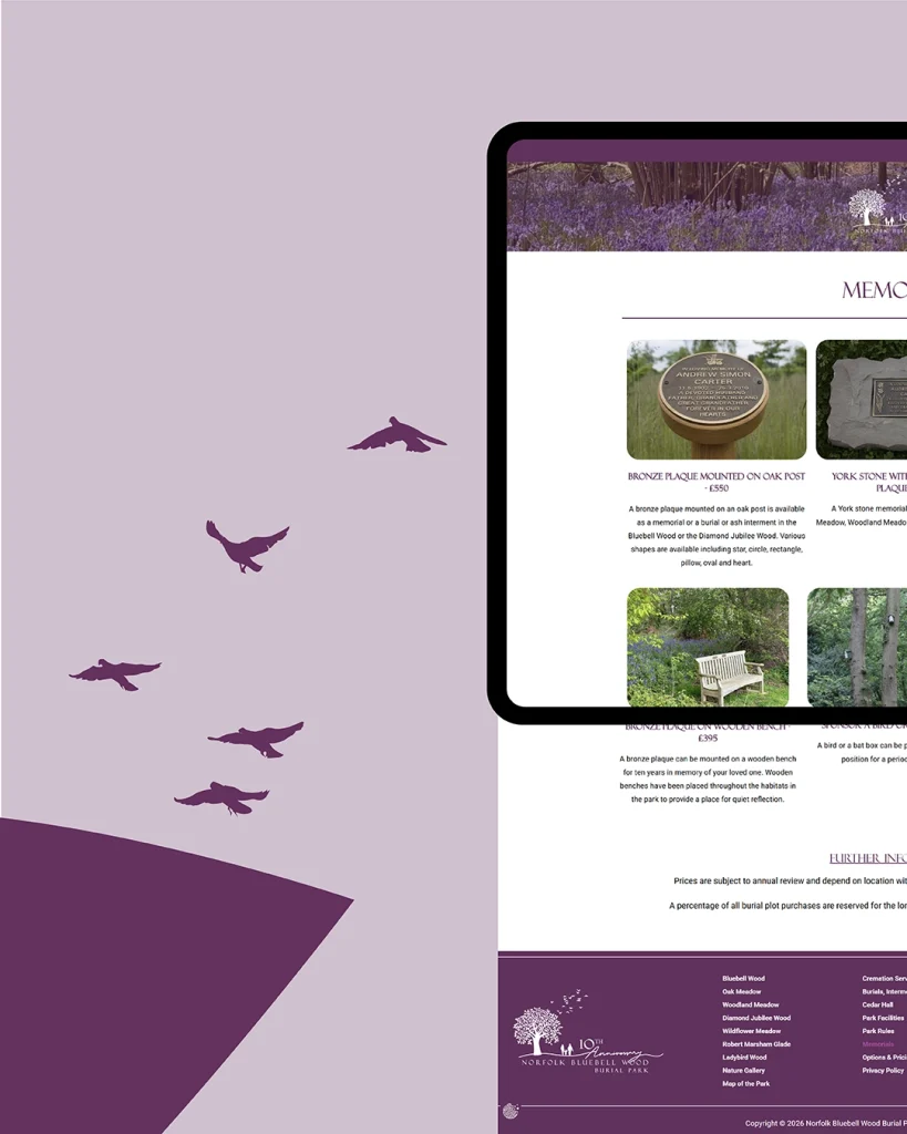 Norfolk Bluebell Wood Burial Park Case Study Production bureau Pb Studio
