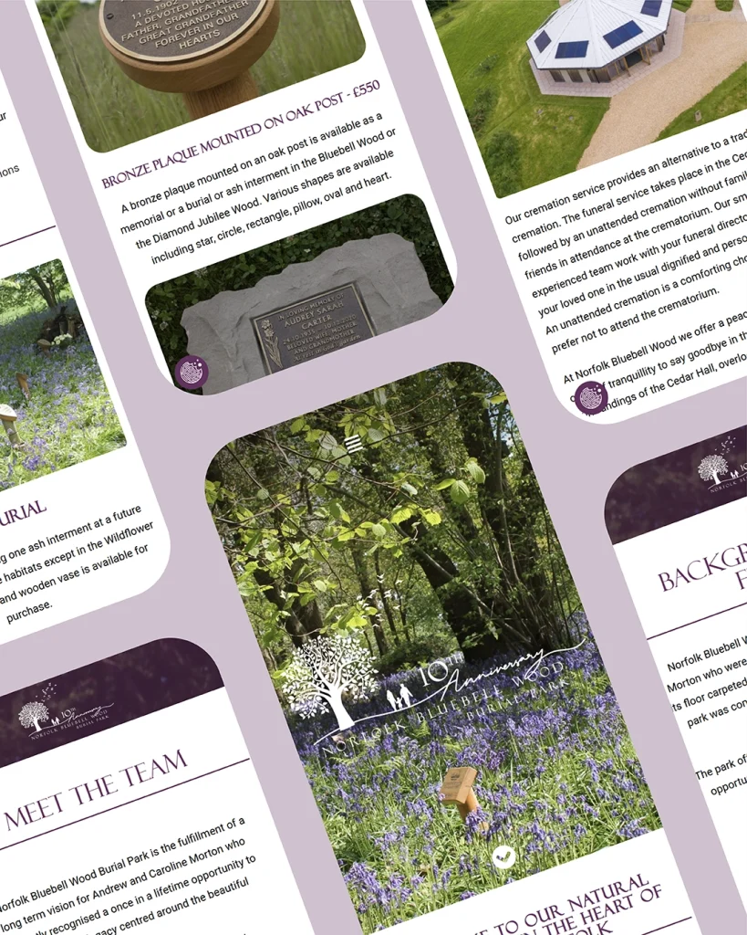 Norfolk Bluebell Wood Burial Park Case Study Production bureau Pb Studio